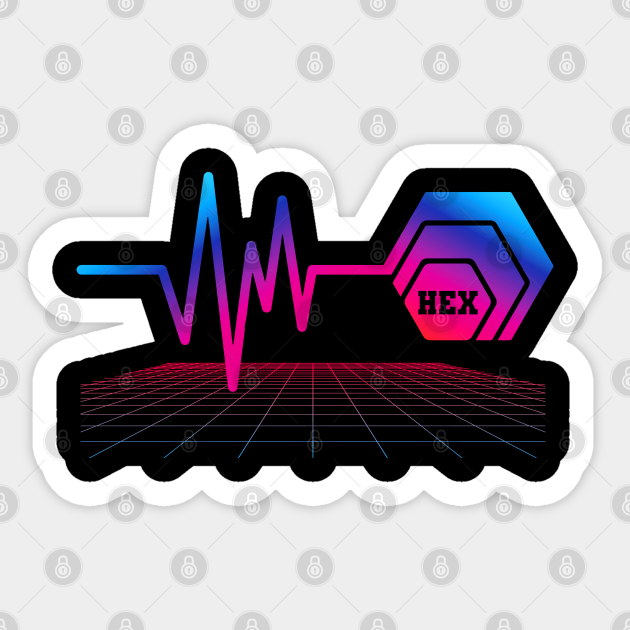 HEX PULSE Heartbeat logo Cryptocurrency Hex Pulse Sticker TeePublic